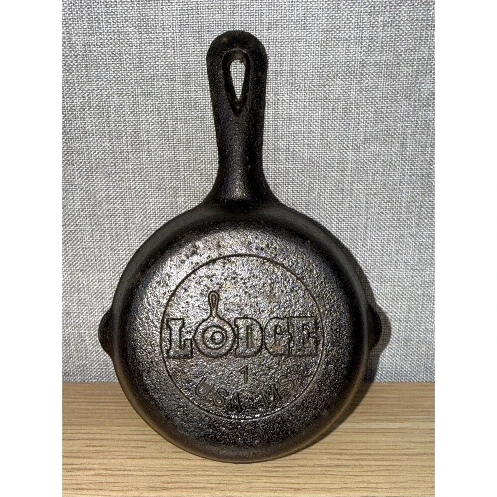 Lodge Mini cast Iron Single Egg Butter Pan #1 Vintage Made In USA 1992